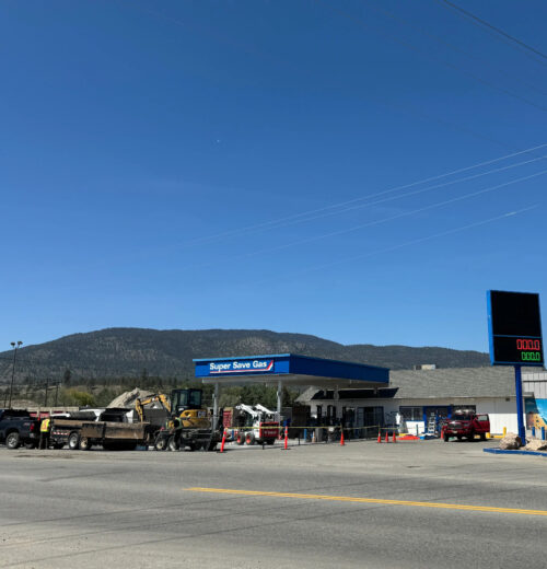 The former Super Save Gas Station, located on Green Mountain Road on reserve lands of the Penticton Indian Band